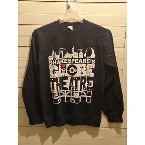 Shakespeares Globe Sweatshirt Unisex S Black Graphic Theatre Crewneck Pullover